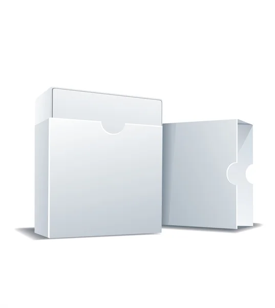 白いパッケージ ボックス、ベクトル イラスト — ストックベクタ
