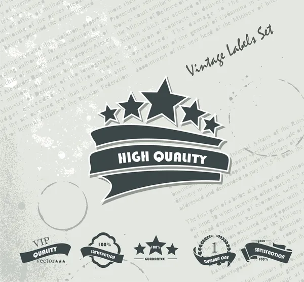 Coleção de etiquetas de qualidade e garantia premium com design estilo vintage retro — Vetor de Stock
