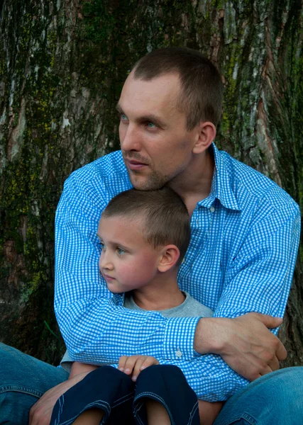 Baba ve oğul portresi — Stok fotoğraf