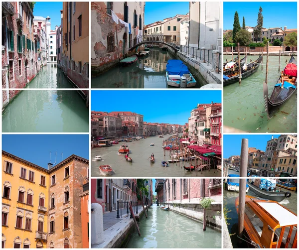 Collage av gatorna i Venedig — Stockfoto