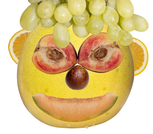 Ανθρώπινο πρόσωπο με φρούτα — Φωτογραφία Αρχείου