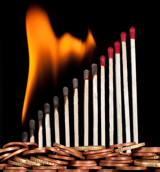 stock image Graph of the burning matches