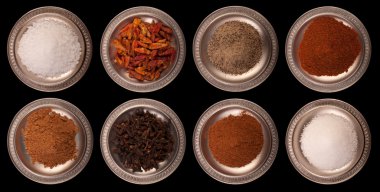 Spices and herbs on a plate