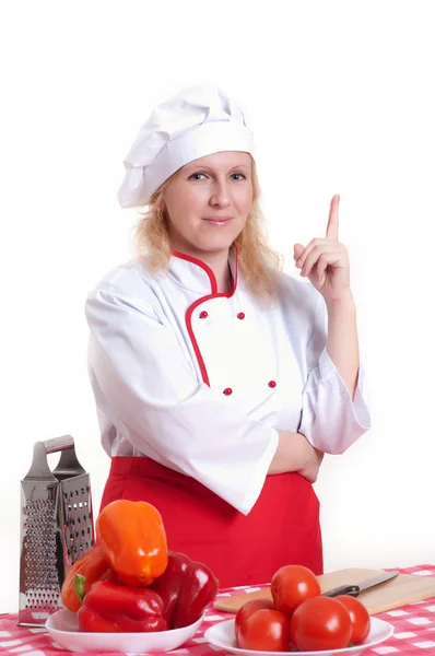 Atraktivní žena kuchaři — Stock fotografie
