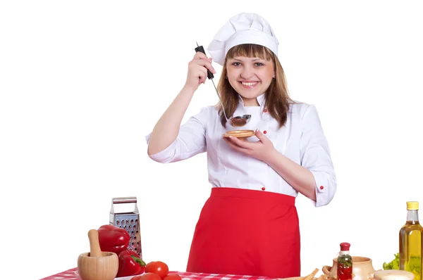 Mujer atractiva cocinando —  Fotos de Stock