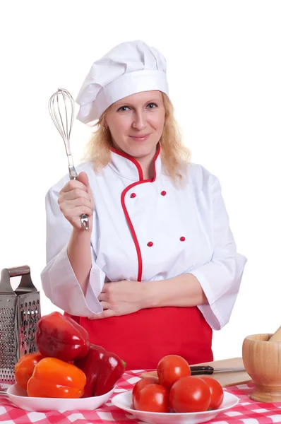 Mujer atractiva cocina —  Fotos de Stock