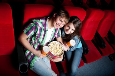 Couple in cinema clipart