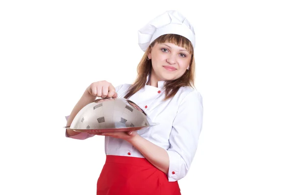 有吸引力的女人做饭 — 图库照片