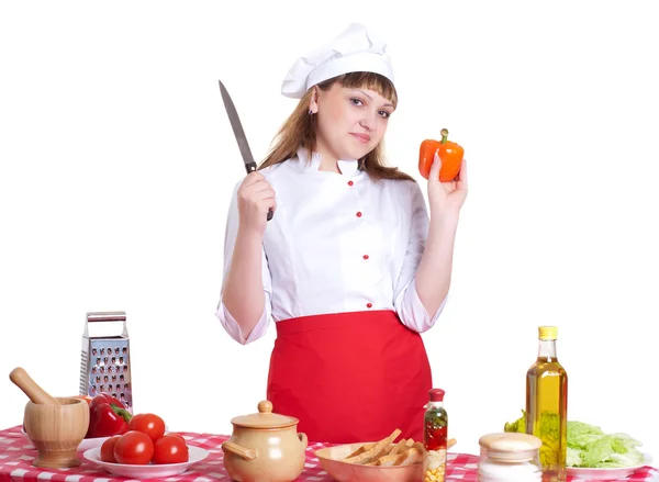 Aantrekkelijke vrouw koken — Stok fotoğraf
