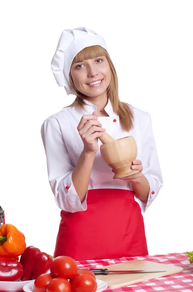 Atrakcyjna kobieta gotowania — Zdjęcie stockowe