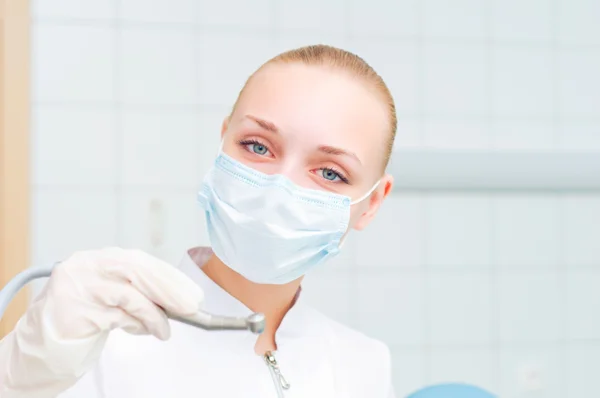 Portrait of a beautiful woman dentist, — Stock Photo, Image