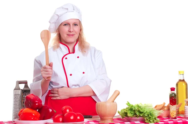 Atrakcyjna kobieta kucharzy — Zdjęcie stockowe