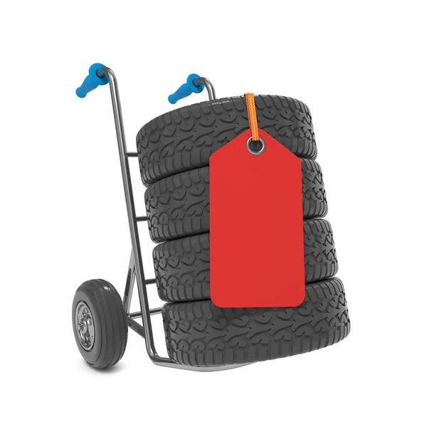 Neumáticos en camión de mano —  Fotos de Stock