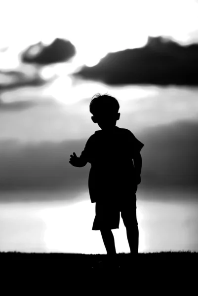 Chlapec silueta — Stock fotografie