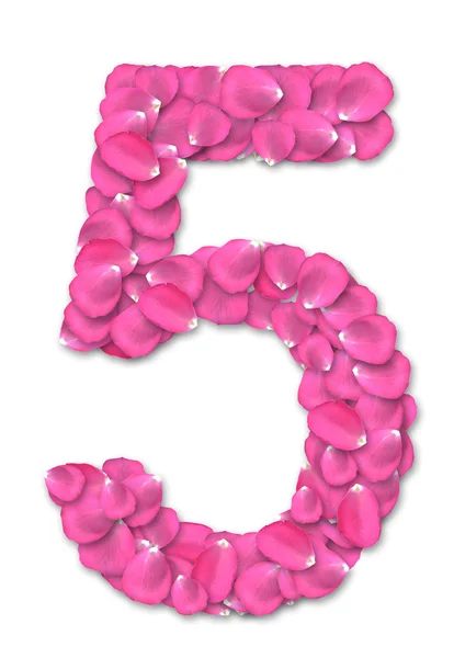 Lettertype van rozenblaadjes — Stockfoto