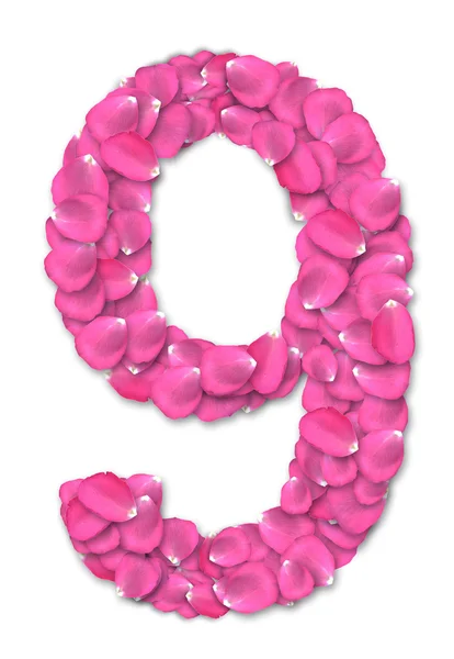 Lettertype van rozenblaadjes — Stockfoto