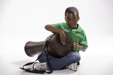 Student and Djembe Drum clipart
