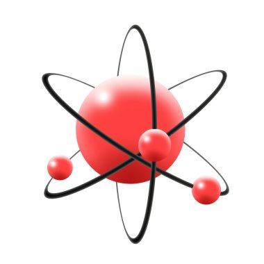 Illustration of atom, nuclues, proton, neutron & electron clipart