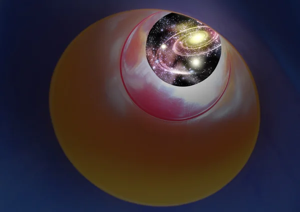 Wizja nieba - rozszerzenie przestrzeni kosmicznej zawierające galaktyki, m — Zdjęcie stockowe