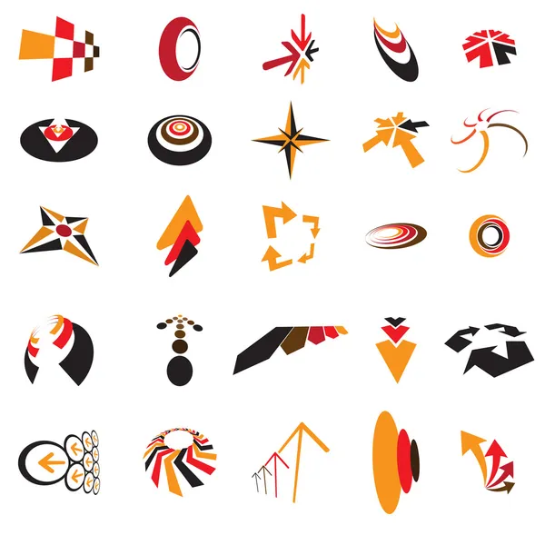 Collection d'icônes colorées d'identité d'entreprise et de logo de marque cr — Image vectorielle
