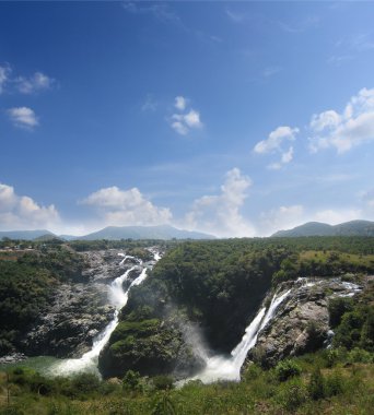 Scenic sivasamudram waterfalls on river cauvery near bangalore a clipart
