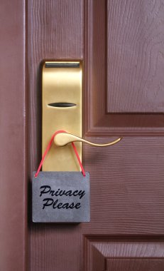 Privacy please words, a common request for others not to disturb clipart