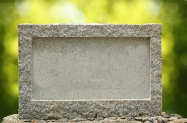 Empty granite signboard with border & frame. The granite is plac clipart