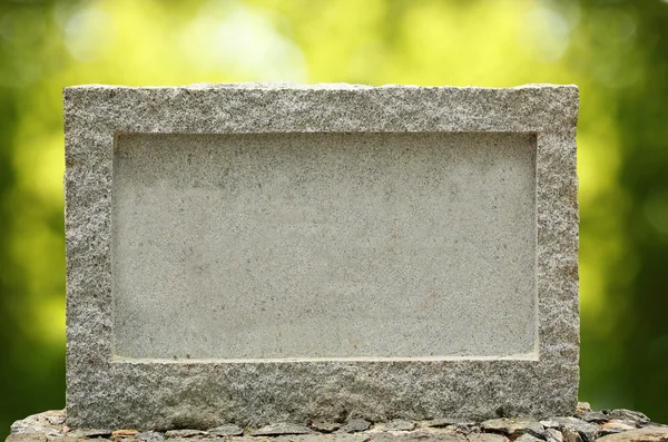 Letrero de granito vacío con borde y marco. El granito es plac — Foto de Stock