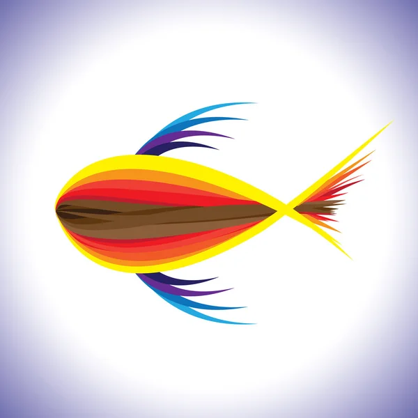 Ilustración abstracta de peces de colores en aguas azules profundas. La g — Archivo Imágenes Vectoriales