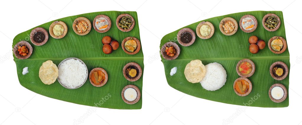 Sumptuous and wholesome onam meals called sadhya in kerala. The