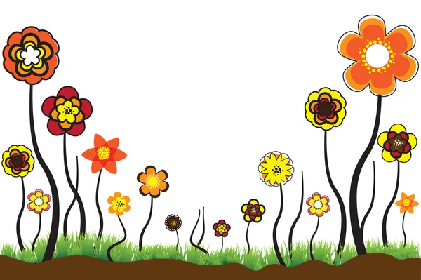 Цветочная иллюстрация цветения летом или летом — стоковый вектор