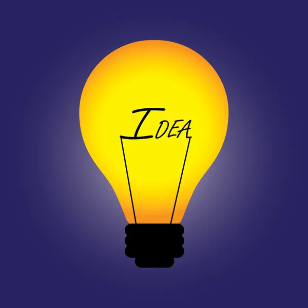 Ilustração conceitual da lâmpada com filamento substituída pela ideia w —  Vetores de Stock