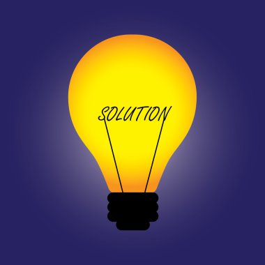 Conceptual illustration of bulb with filament replaced by soluti clipart