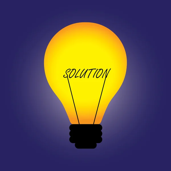 Conceptual illustration of bulb with filament replaced by soluti — Stock vektor
