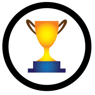 Illustration of golden trophy cup presented to a winner. This co clipart