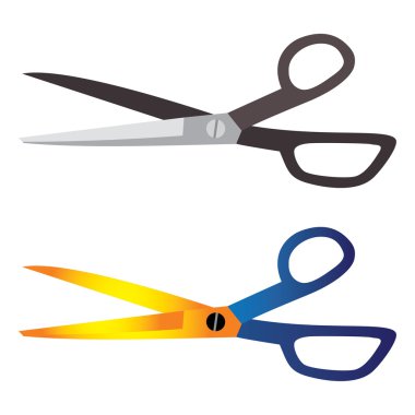 Illustration of hair-cutting, tailoring, craft tool scissors. On clipart