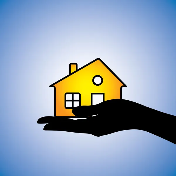 Concept illustratie van kopen/verkopen van huis/huis. Dit kan r — Stockvector