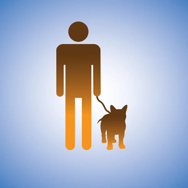 Illustration of man and his best friend - dog. This graphic cont — Stock Vector