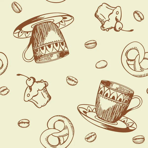Seamless pattern with coffee — Wektor stockowy