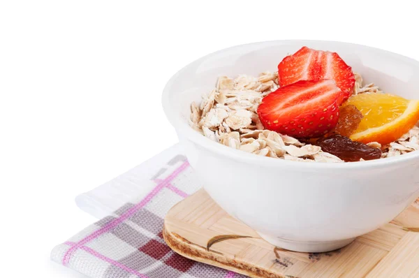 Porridge con fragola fresca — Foto Stock