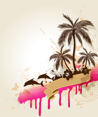 Summer tropical background clipart