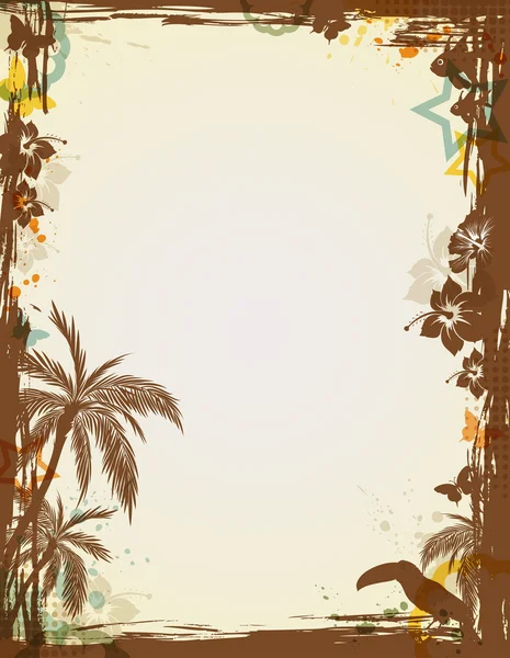 Cadre tropical abstrait — Image vectorielle