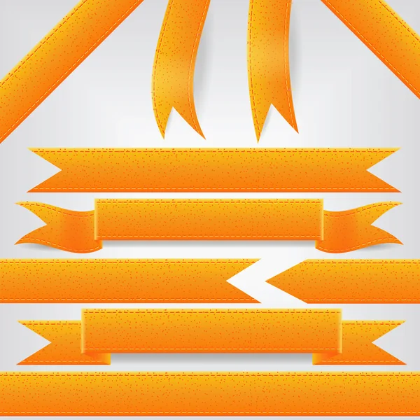Ensemble de rubans orange — Image vectorielle