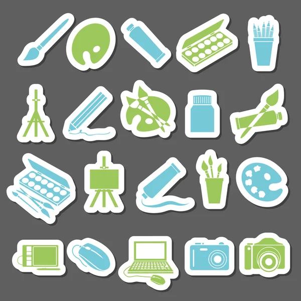 Kunst stickers pictogram — Stockvector