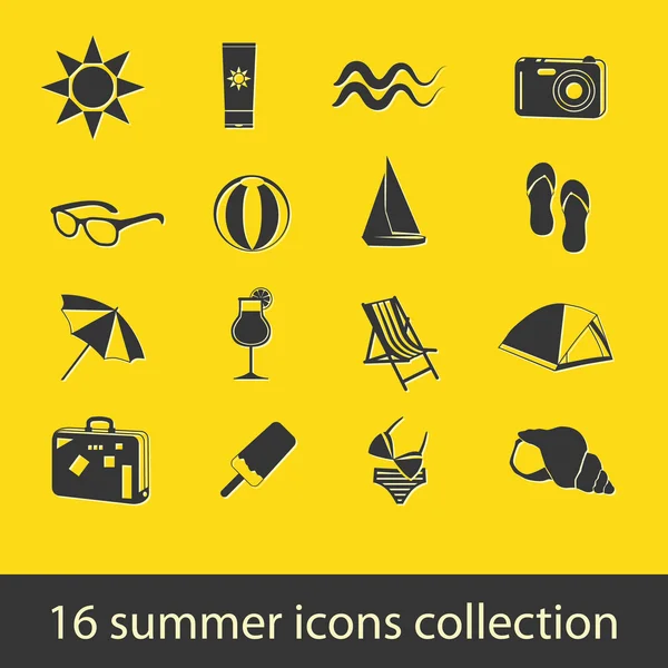 Colección de iconos de verano — Vector de stock