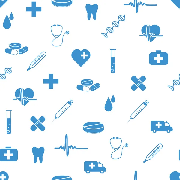 Medical icons seamless pattern — Stock Vector