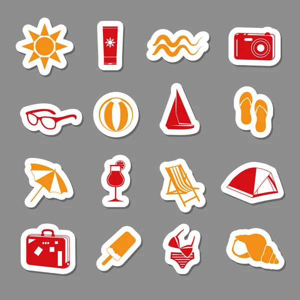 Summer stickers collection — Stock Vector