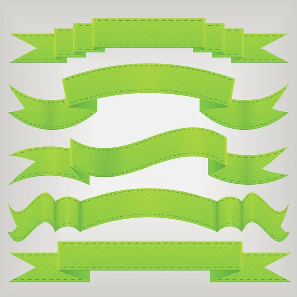 Set van groene linten — Stockvector