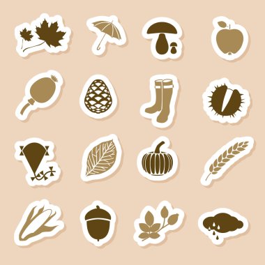 Autumn icon labels clipart