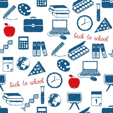 Back to school doodle pattern clipart